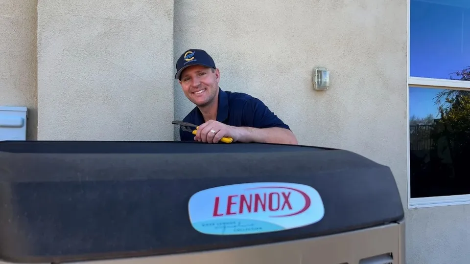 Champion Air technician arriving at a customer's home
