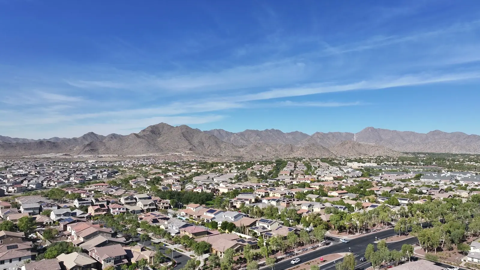 Aerial view of Buckeye, Arizona near Verrado