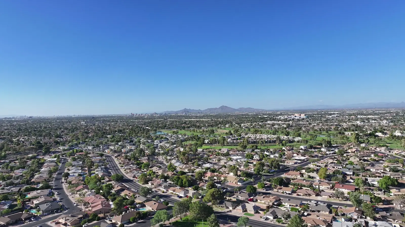 Aerial view of Mesa, Arizona near Dobson Ranch