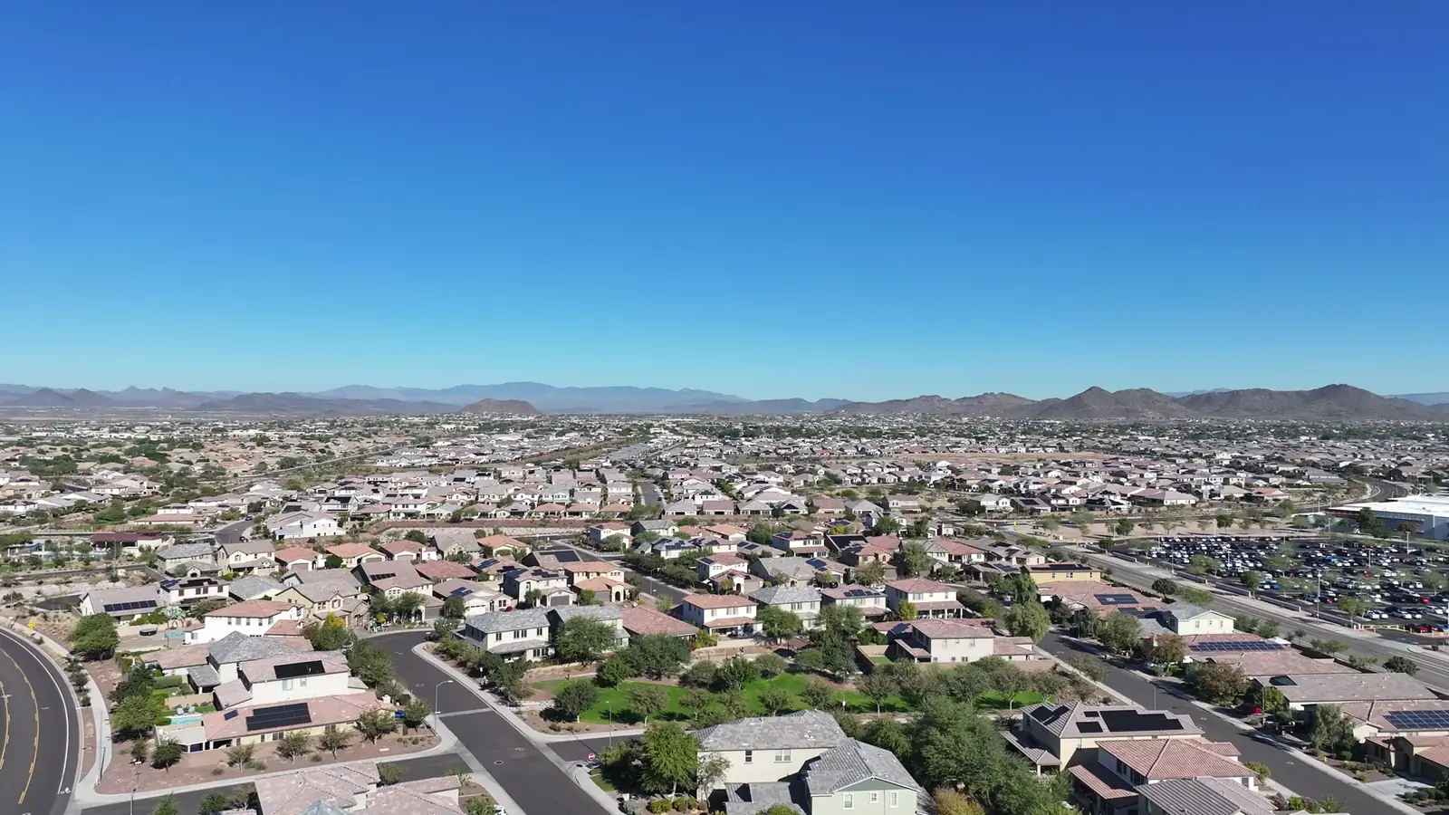 Aerial view of Peoria, Arizona near Vistancia