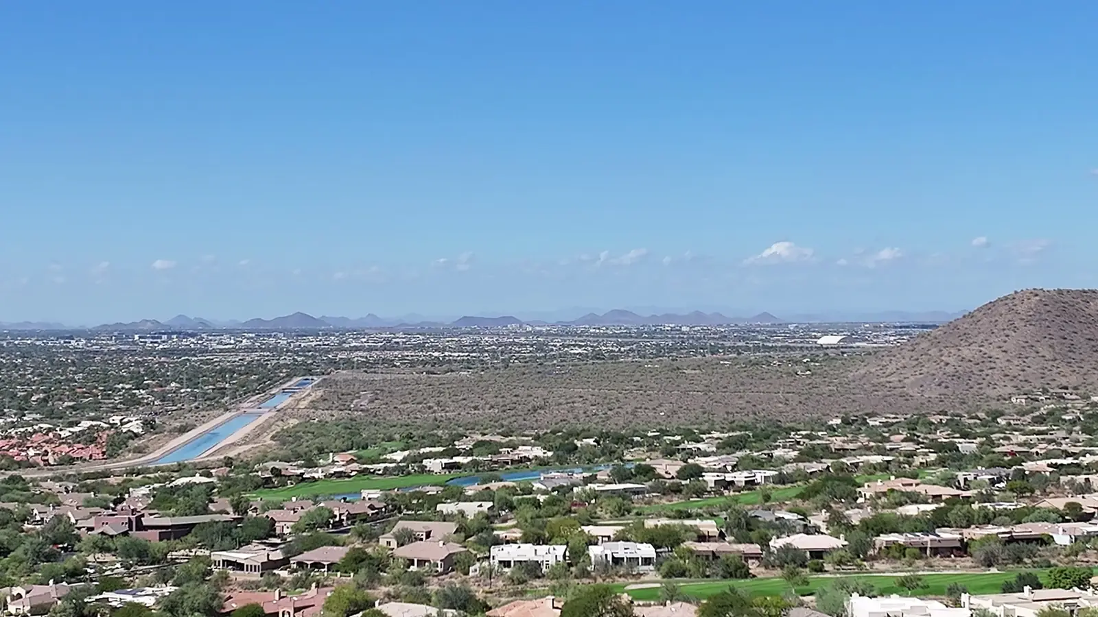 Aerial view of Scottsdale, Arizona near McCormick Ranch