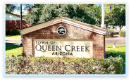 Sign for the Town of Queen Creek, AZ